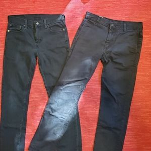 Men's LEVI'S 2 Black Pair 1 Denim 1 khaki 30Wx32L